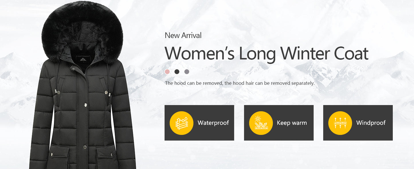 reinforced stitching of MOERDENG womens down alternative parka for outdoor durability
