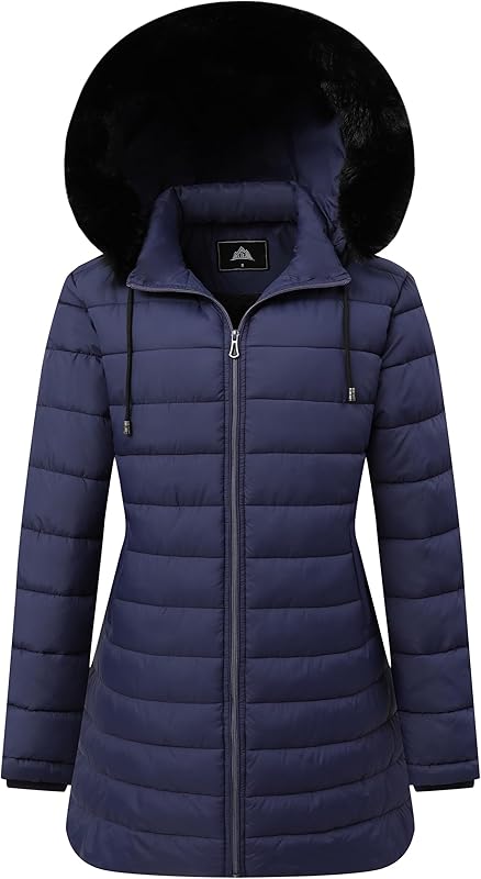 MOERDENG womens warm hiking down jacket for cold-weather trail walks and nature excursions
