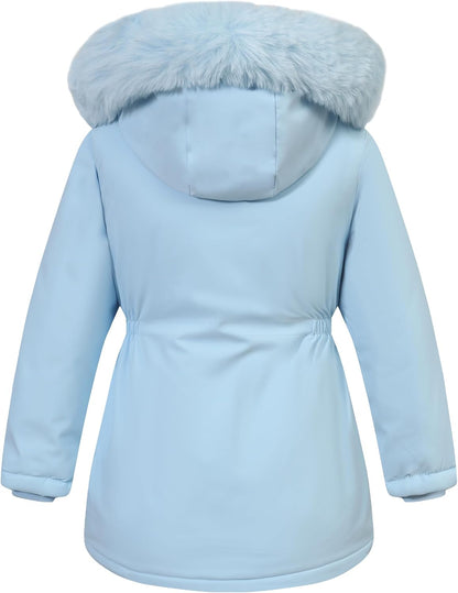 MOERDENG Girls Waterproof Winter Coat - Warm & Insulated
