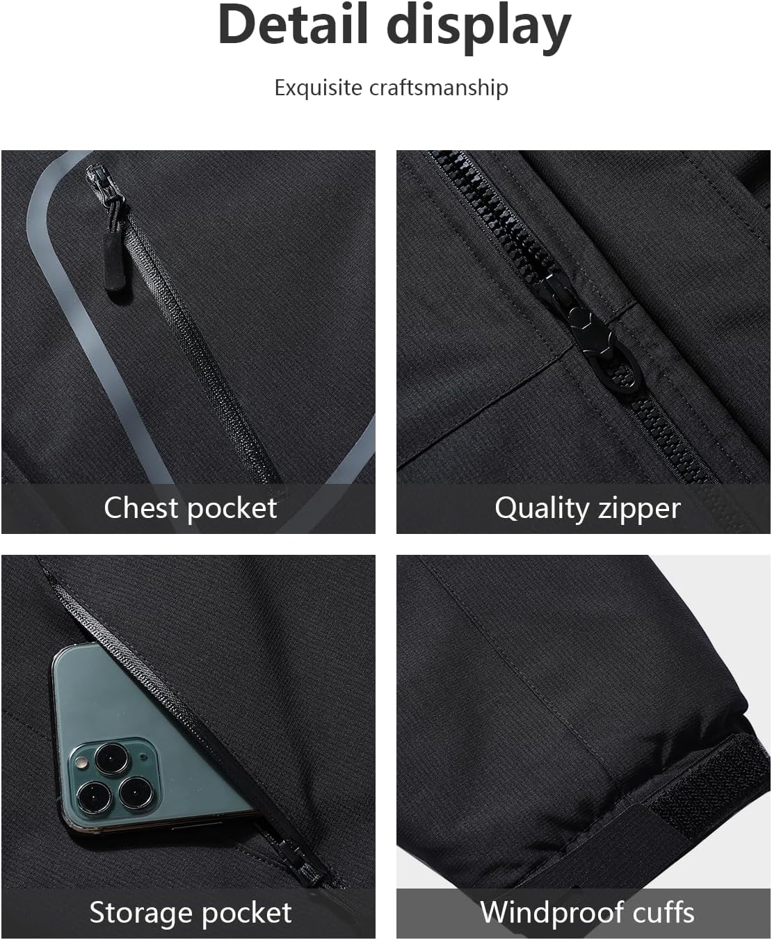 Men's Mountain Winter Coat Warm Fleece Ski Snow Jacket Waterproof Raincoat with Hood