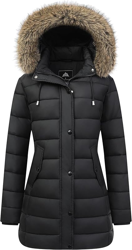 breathable moisture-wicking lining of MOERDENG womens long parka for all-day comfort
