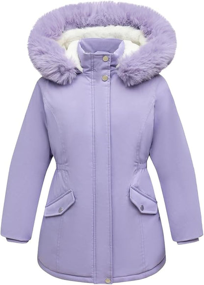 reinforced stitching of MOERDENG girls waterproof long coat for active play durability
