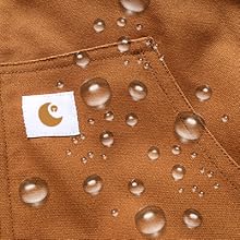 Men's Loose Fit Quilted Flannel Lined Workwear Waterproof Active Jacket Hooded Work Coat