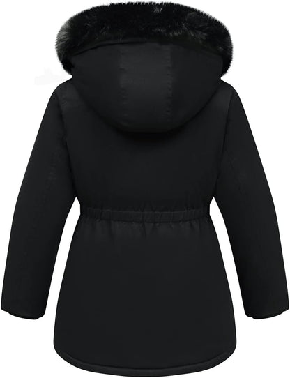 waterproof windproof outer shell of MOERDENG girls long winter parka for snowy days

