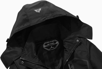 Women's Waterproof Lightweight Rain Jacket Windproof Breathable Trench Coat Detachable Hood Raincoats Outdoor Hiking Jacket