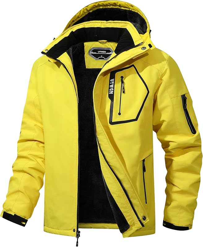 Men's Ski Jacket Winter Warm Snow Coat Waterproof Windbreaker Hooded Work Outerwear Snowboarding Jackets