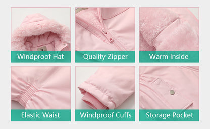 MOERDENG Girls Waterproof Winter Coat - Warm & Insulated