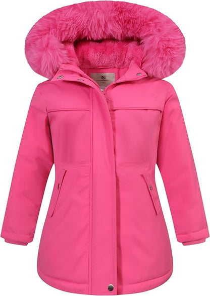 MOERDENG Girls Waterproof Winter Coat - Warm & Insulated