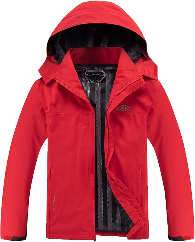 MOERDENG Men's Lightweight Waterproof Hooded Rain Jacket Outdoor Raincoat Shell Jacket for Hiking Travel