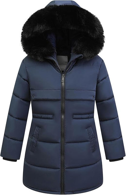 smooth heavy-duty zipper of MOERDENG girls long-lasting parka for reliable closure
