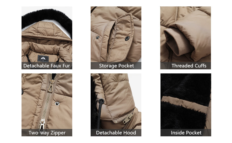 machine-washable care instructions of MOERDENG womens warm cold-weather parka
