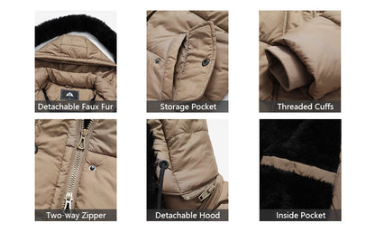 machine-washable care instructions of MOERDENG womens warm cold-weather parka
