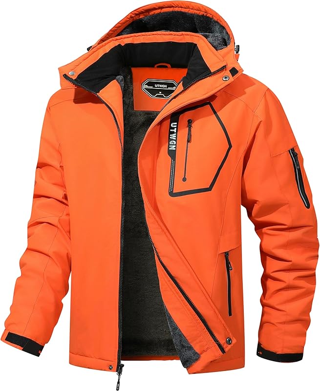 Men's Ski Jacket Winter Warm Snow Coat Waterproof Windbreaker Hooded Work Outerwear Snowboarding Jackets