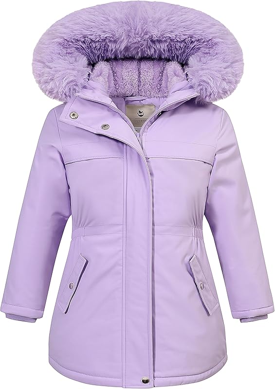 MOERDENG Girls Waterproof Winter Coat - Warm & Insulated