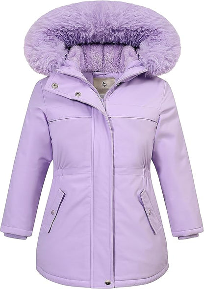 MOERDENG Girls Waterproof Winter Coat - Warm & Insulated