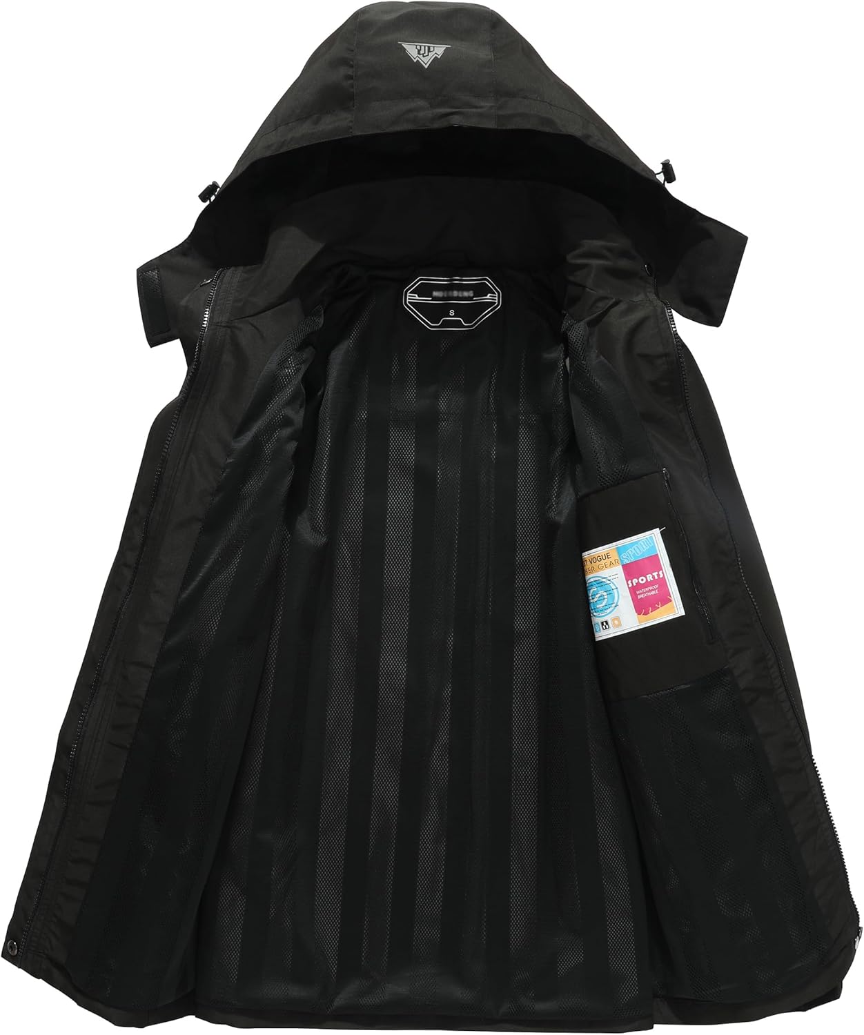 Women's Waterproof Lightweight Rain Jacket Windproof Breathable Trench Coat Detachable Hood Raincoats Outdoor Hiking Jacket