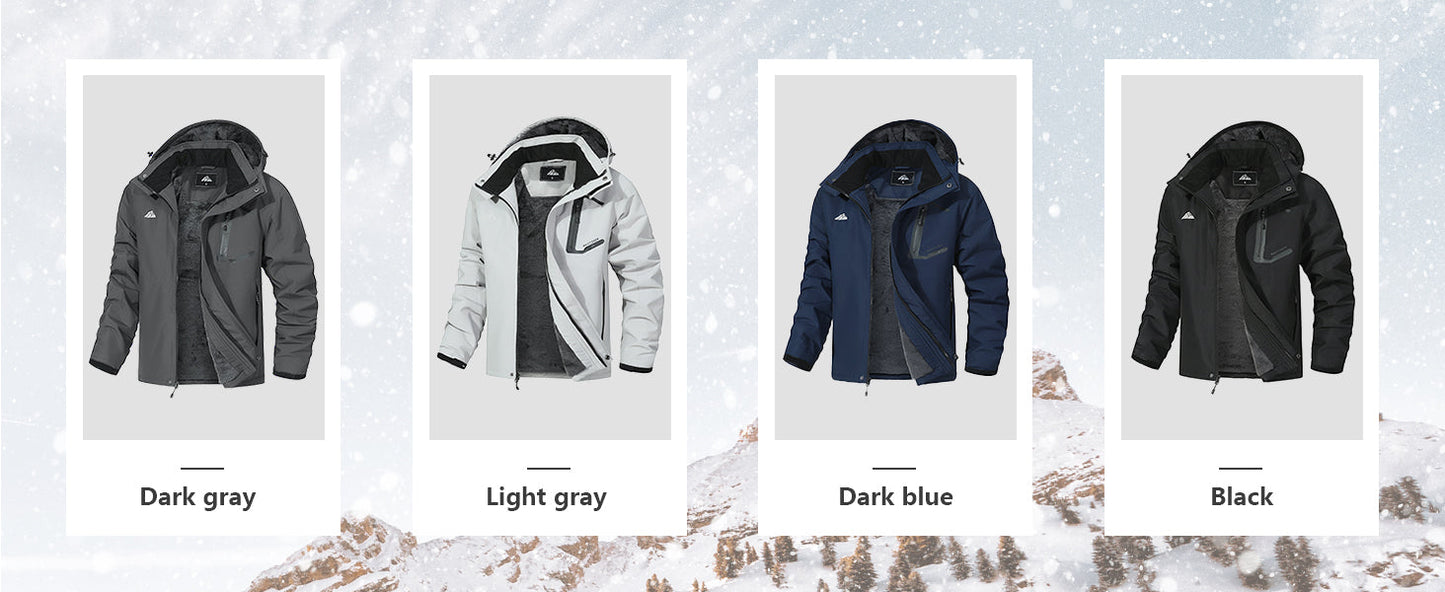 Men's Mountain Ski Jacket Waterproof Winter Coat Warm Snowboarding Jacket Snow Windbreaker Hooded for Hiking