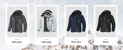 Men's Mountain Ski Jacket Waterproof Winter Coat Warm Snowboarding Jacket Snow Windbreaker Hooded for Hiking