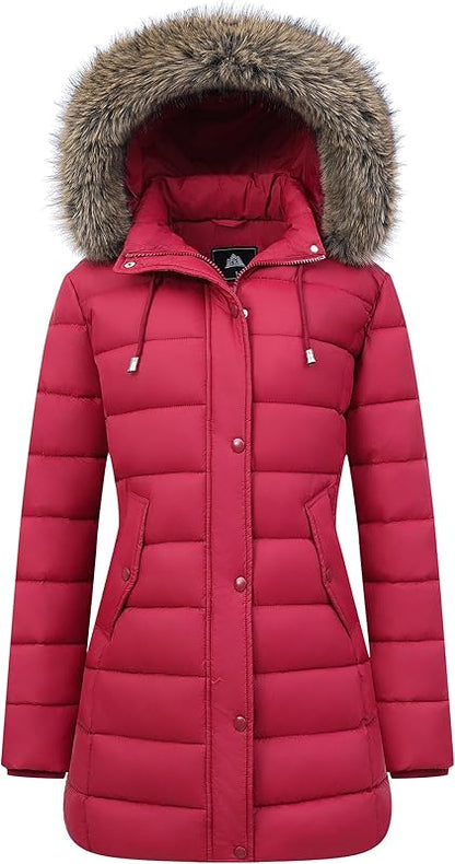 MOERDENG womens long waterproof parka for daily commute on freezing winter mornings
